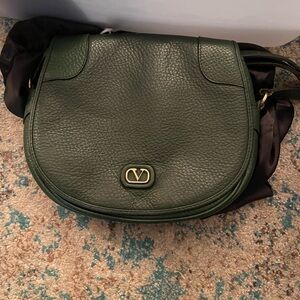 Valentino Green Leather Shoulder Bag